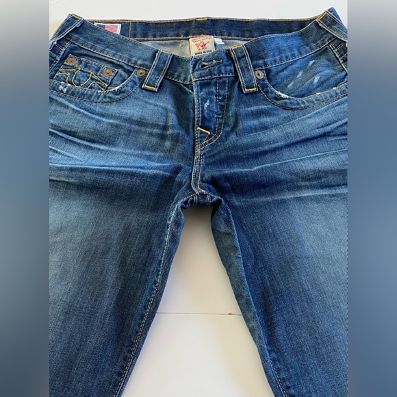 TRUE RELIGION “Brianna” Women’s Boyfriend Jeans Distressed Made in USA Size 26 - Picture 6 of 9